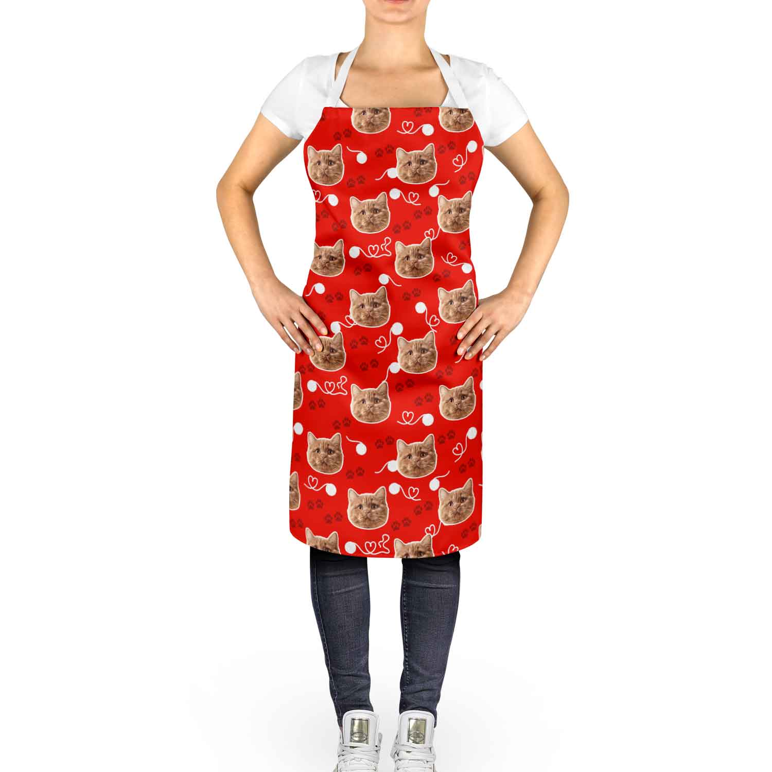 Your Cat Paw Print Personalised Apron