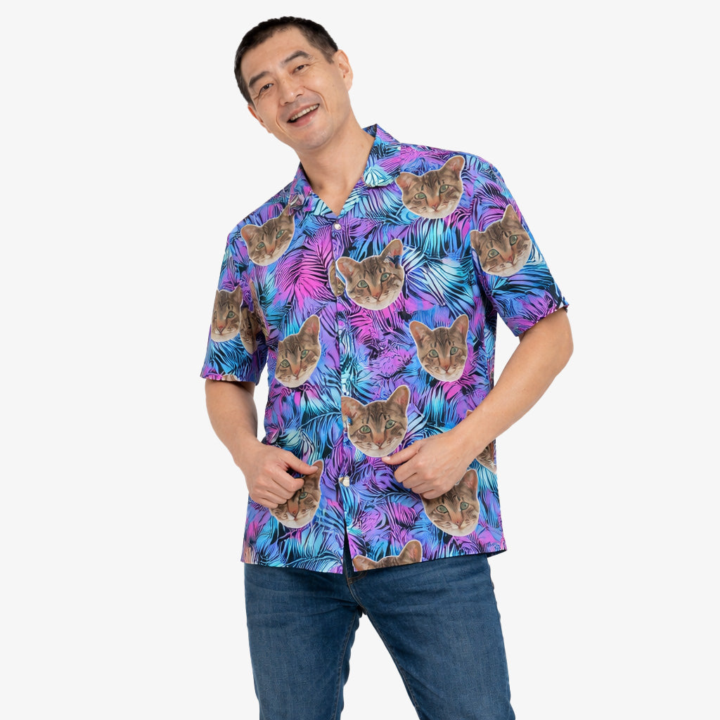 Your Cat Neon Tropical Custom Hawaiian Shirt