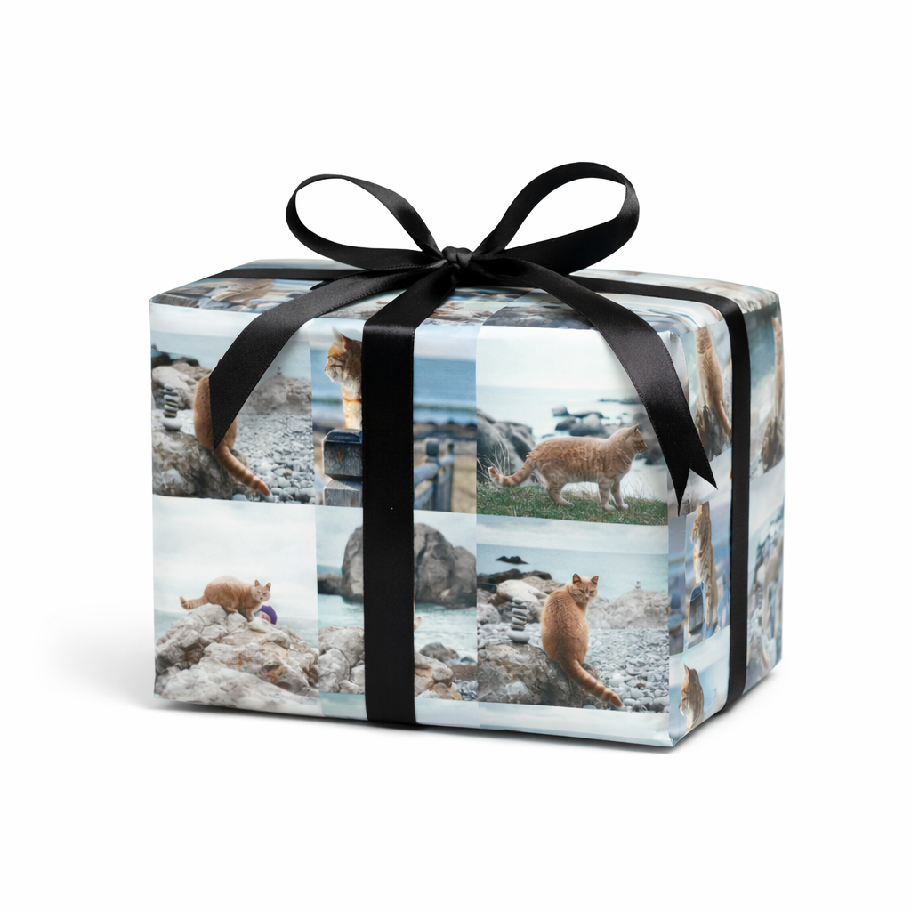 Your Cat Photo Collage Custom Wrapping Paper