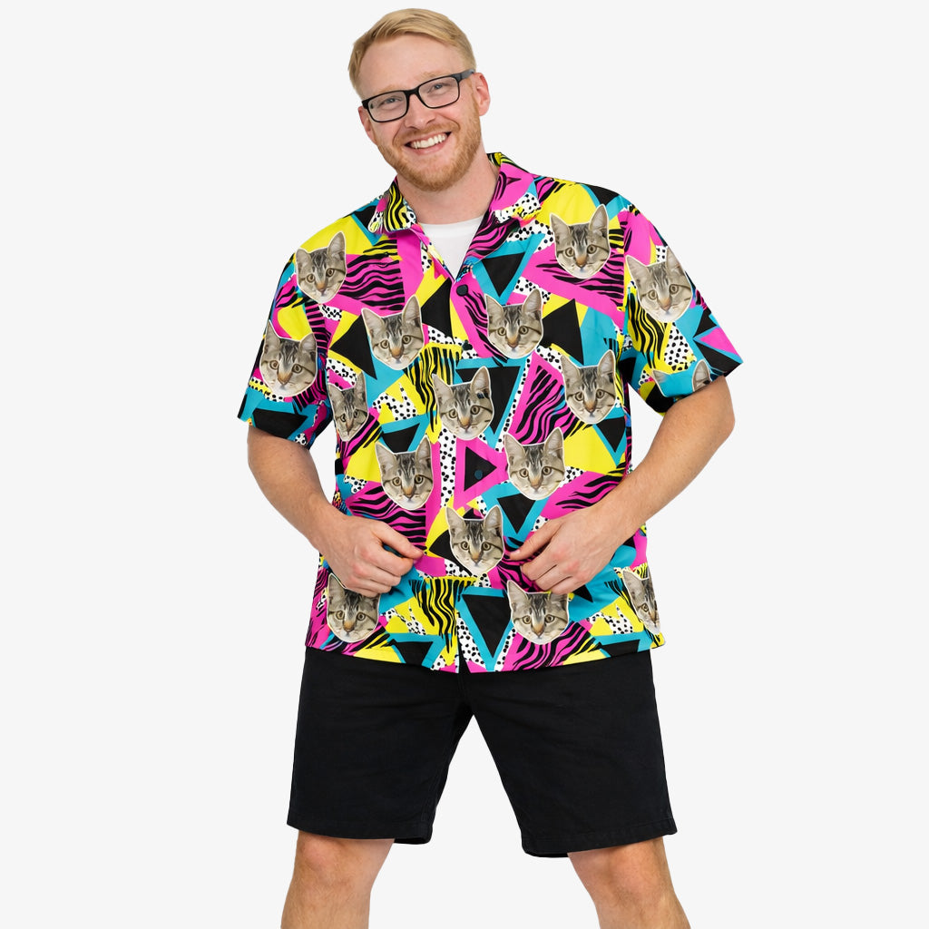 Your Cat Retro Triangles Custom Hawaiian Shirt