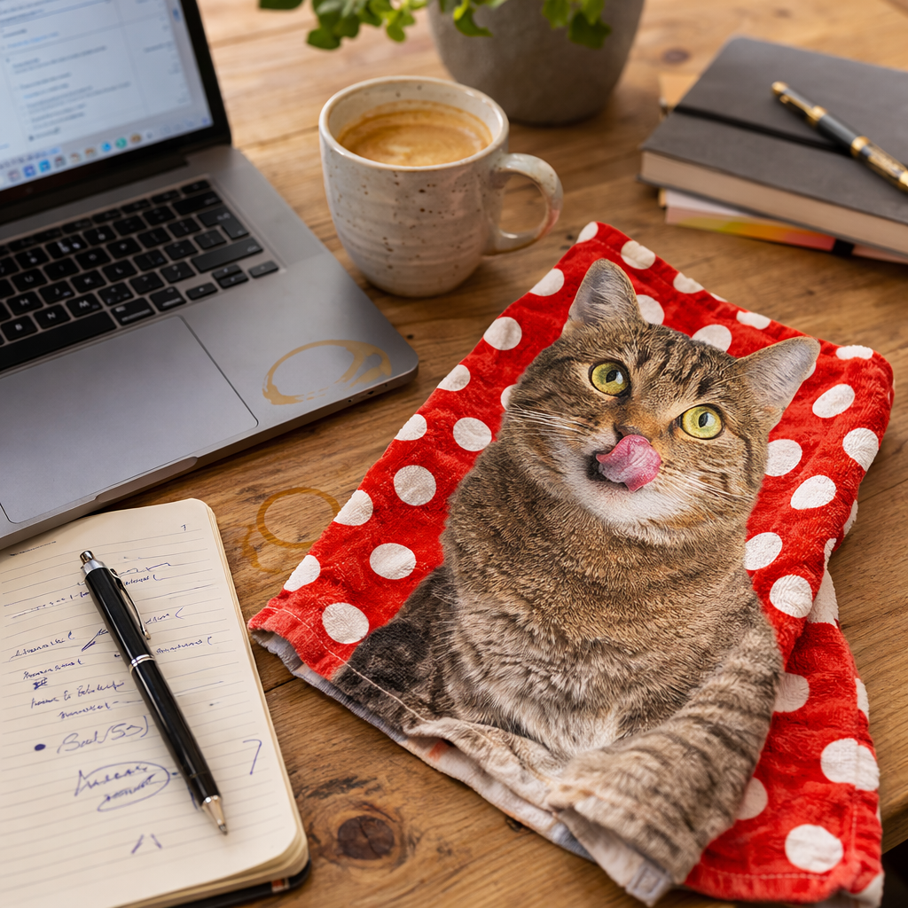 Your Cat Spots Pattern Personalised Tea Towel