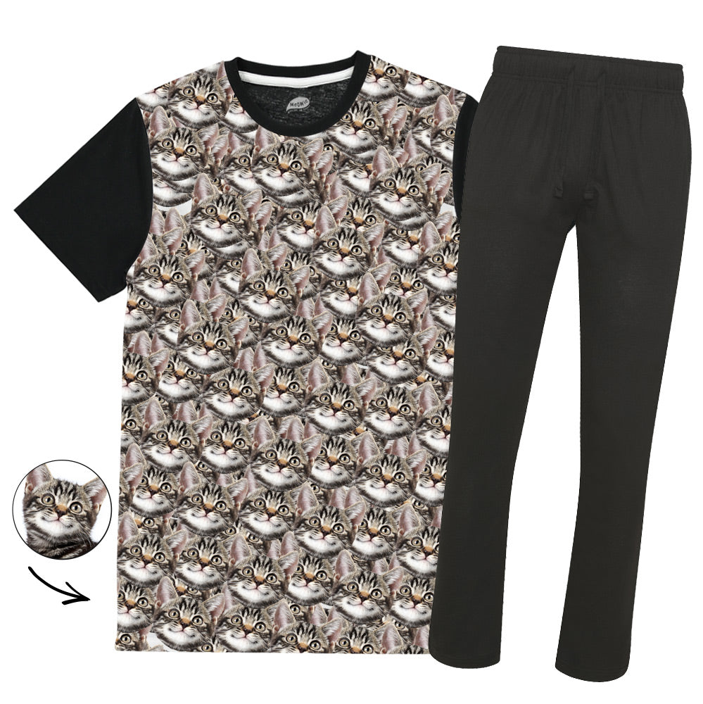 Men's Cat Mash Pyjamas - Shorts Set
