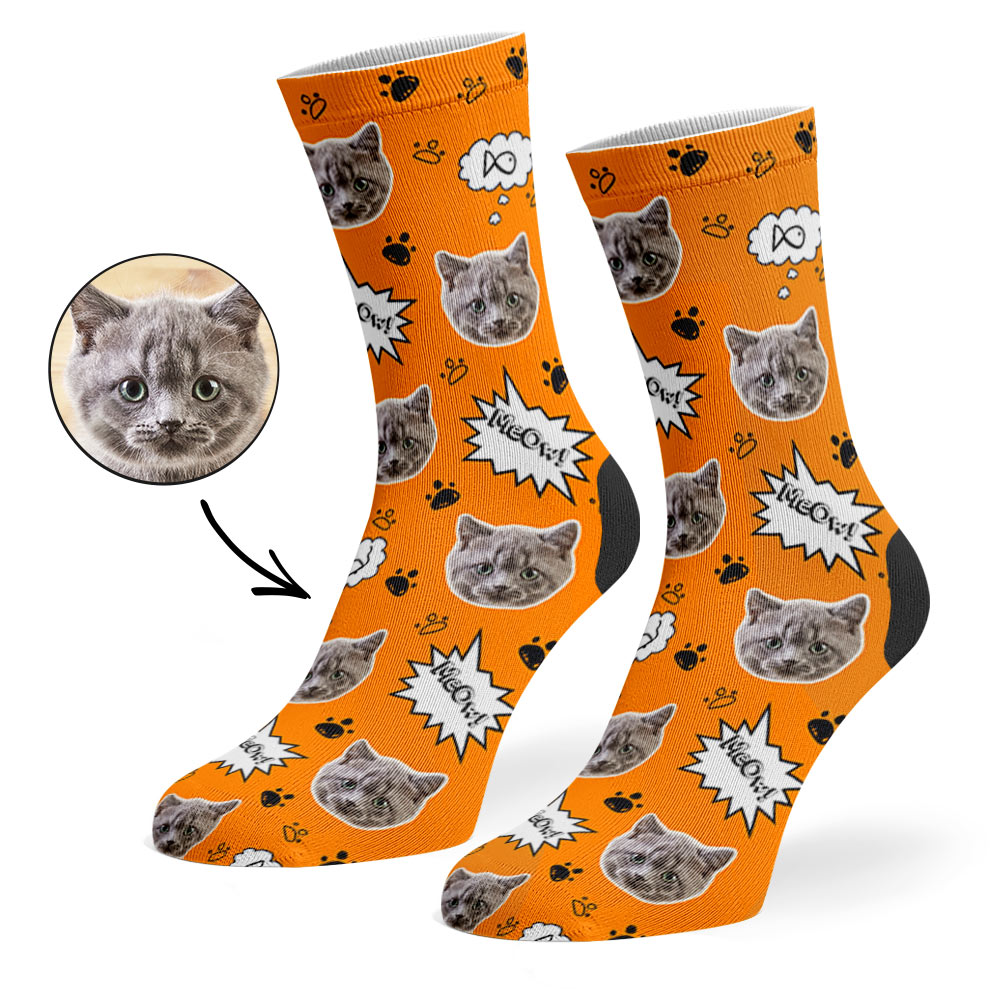 Meow Cat Socks - Customised Cat Socks