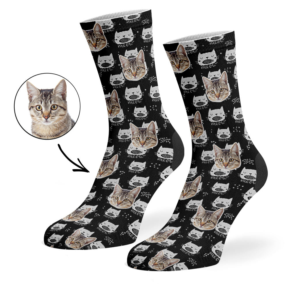 Meow Cat Pattern Socks