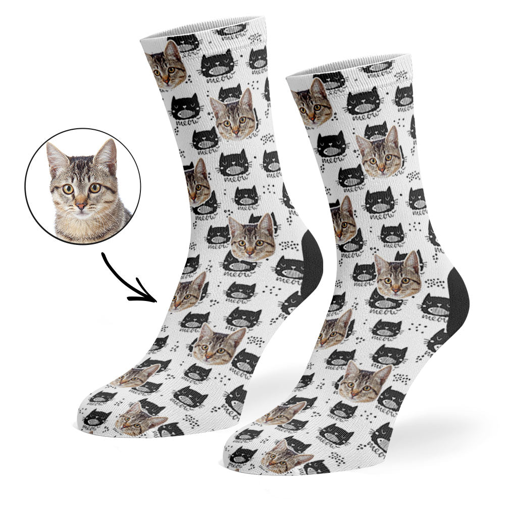 Meow Cat Pattern Socks