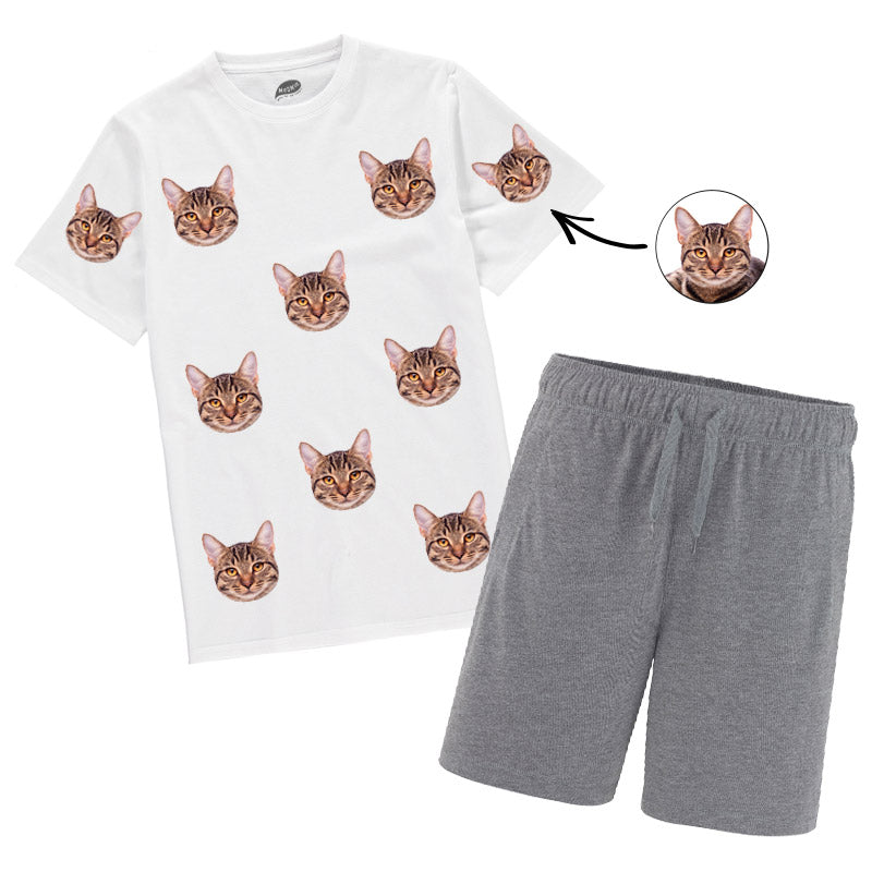 Men's Cat Pyjamas - Red Tartan Trouser Set